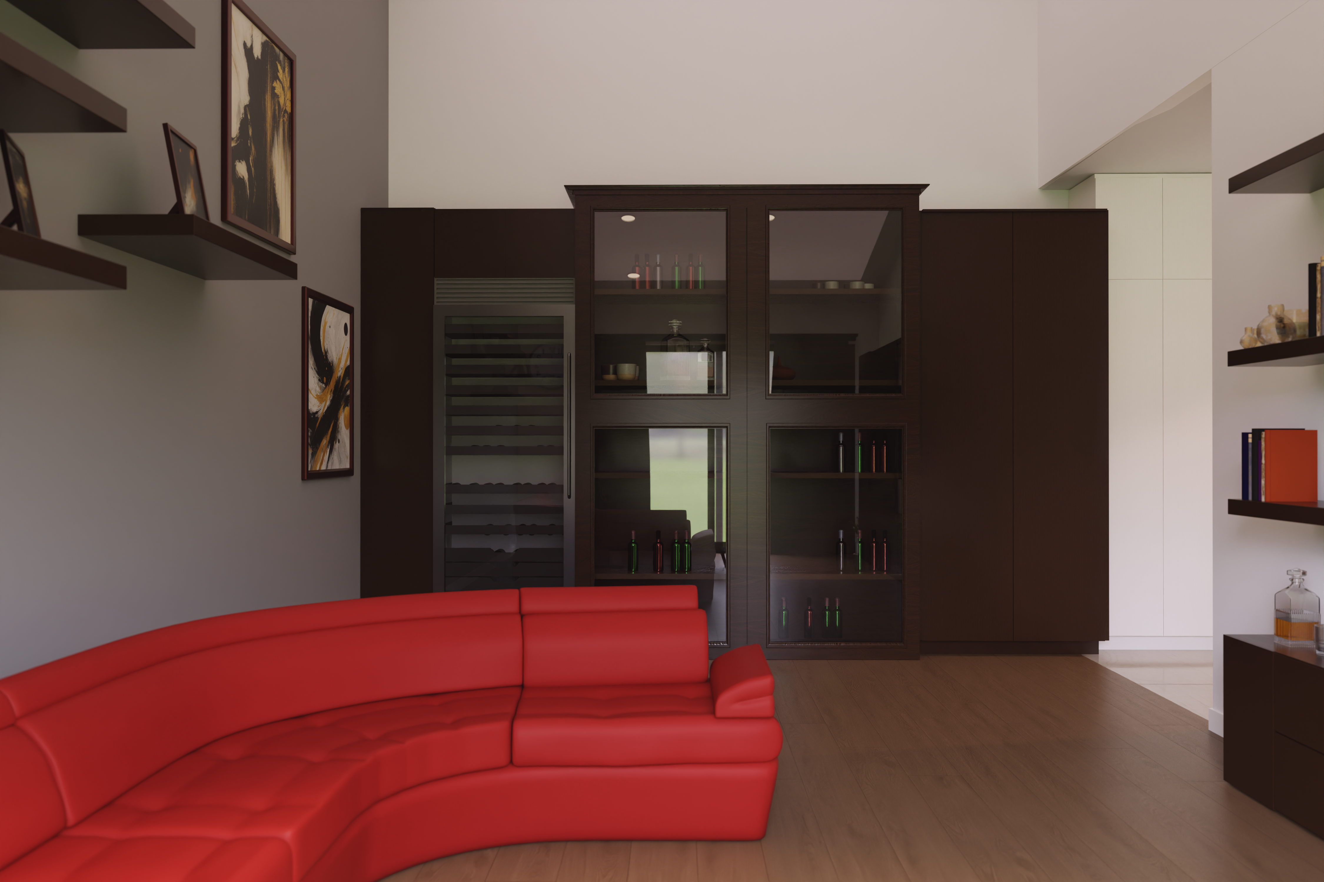 Kitchen and TV room layout